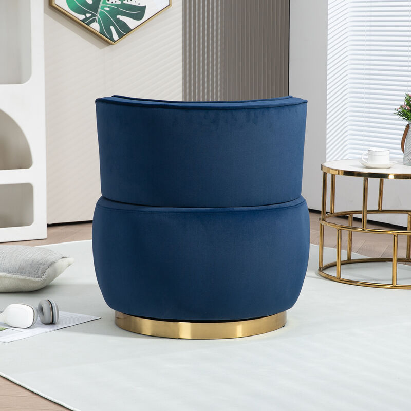 TATEUS 360 Degree Swivel Cuddle Barrel Accent Sofa Chairs, Round Armchairs with Wide Upholstered, Fluffy Velvet Fabric Chair for Living Room, Bedroom, Office, Waiting Rooms image number 6