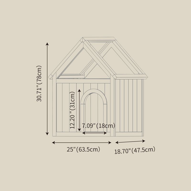 Transparent Roof Wooden Pet House with Floral Carvings Cedar Indoor Shelter for Cats & Small Dogs image number 3