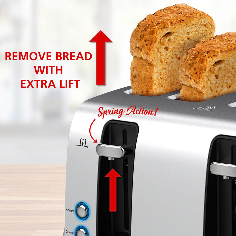Brentwood Select Extra Wide 4 Slot Stainless Steel Toaster