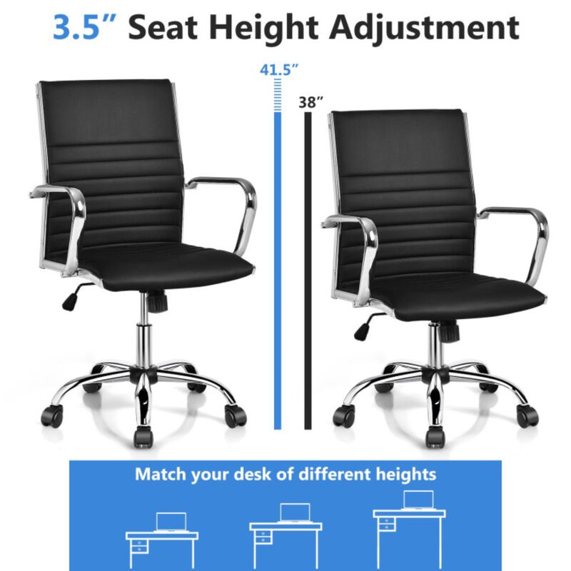 Hivvago High Back Ribbed Office Chair with Armrests