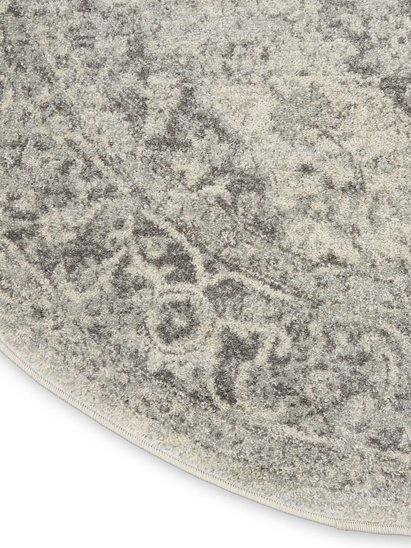 Tranquil TRA05 Ivory/Gray 7&rsquo;10&rdquo; x Round Rug