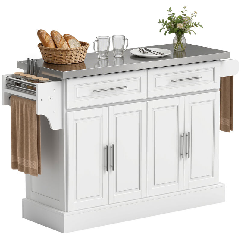 Hivvago Kitchen Island on Wheels with Multi-Functional Storage image number 0