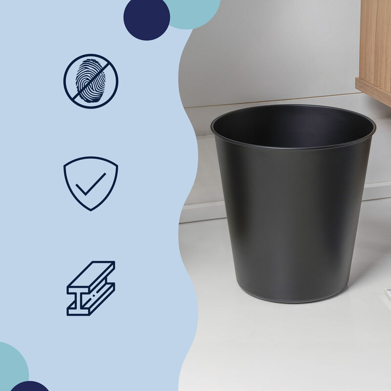 Remi Modern Classic Textured Steel 2-Gallon Wastebasket