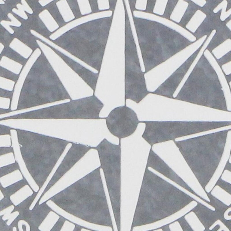 HomeRoots 17" X 17" Gray Compass Galvanized Metal And Wood Square Framed Art image number 5