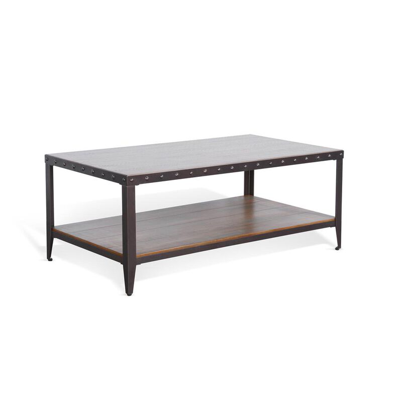 Sunny Designs San Diego Metal & Solid Wood Coffee Table in Brown image number 0
