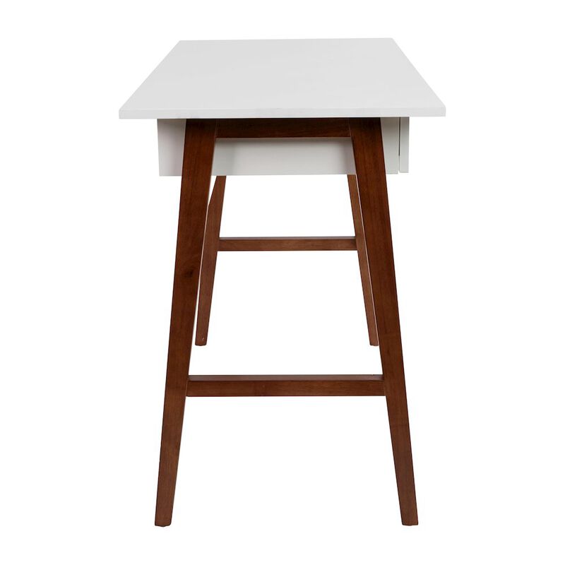 Flash Furniture Table Desk for Writing and Work, White/Walnut image number 4