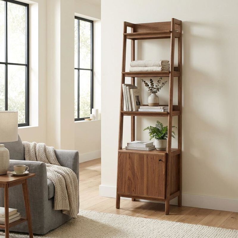 Wooden Bookshelf in finish with Open Shelving for Home Storage image number 5