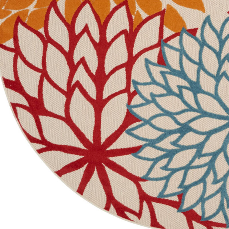 HomeRoots Round Indoor Outdoor Area Rug image number 2