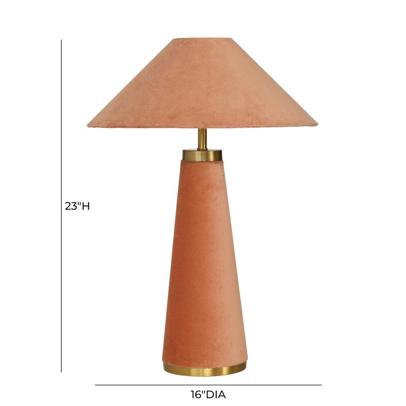 Tov Furniture Graham Terracotta Velvet Table Lamp image number 5