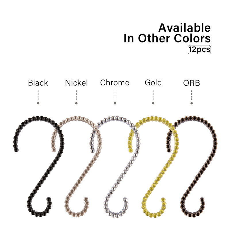 Utopia Alley Rust-Proof Zinc Decorative Shower Curtain Hooks, Smooth Glide S-Hooks- Set of 12 image number 9