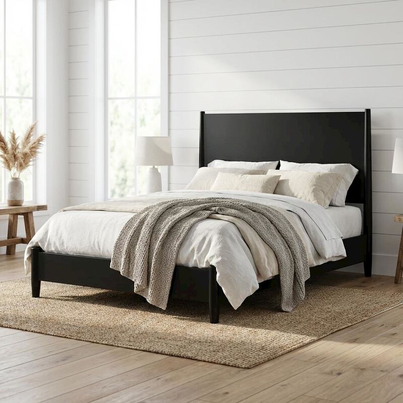 Alpine Furniture Flynn Mid Century Modern Panel Bed