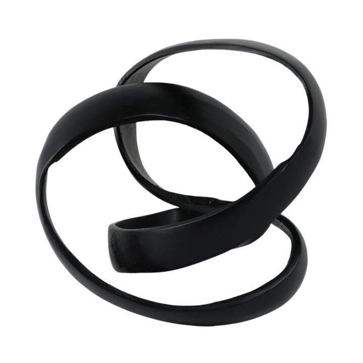 Aluminum Knot Sculpture, 7", Black