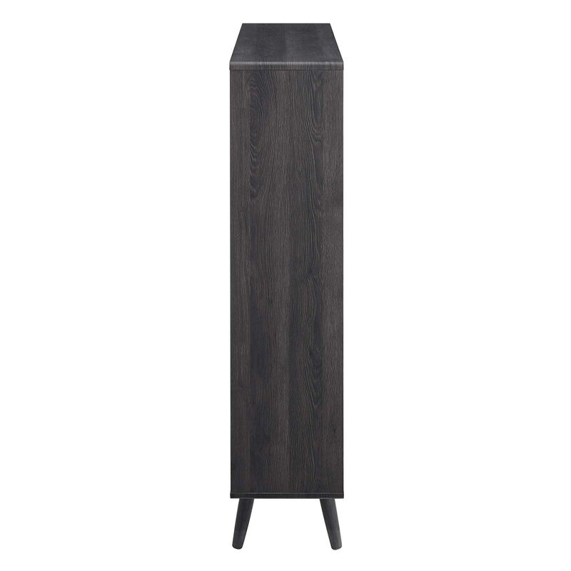 Modway EEI-2529-CHA Transmit 7 Shelf Wood Grain Bookcase, Charcoal image number 3
