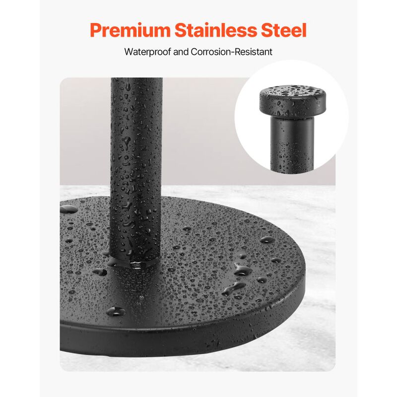 Stainless Steel Countertop Paper Towel Holder with Weighted Base and Suction Cups image number 5