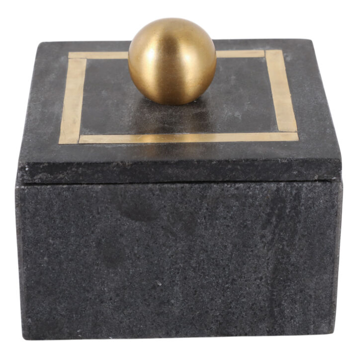 Marble, 5x5 Box - Knob, Black