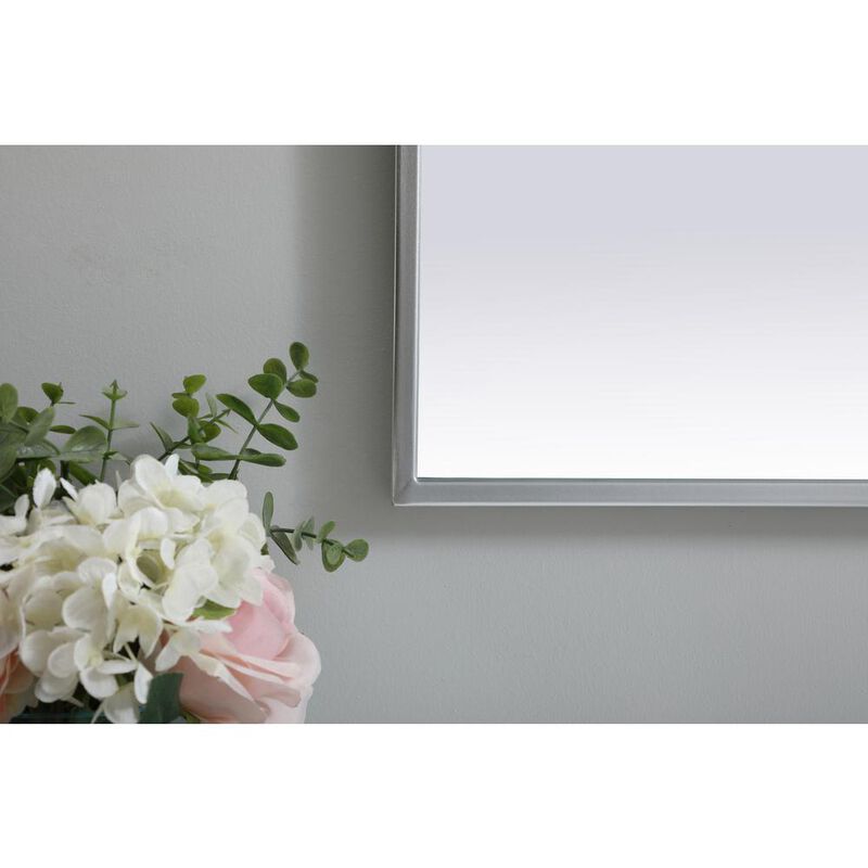 Elegant Decor Metal Frame Arch Mirror 24x40 Inch in Silver