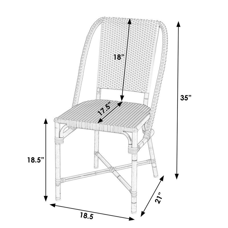 Butler Specialty Tobias 18.5 in. Seat Height Outdoor Rattan and Metal  Dining Side Chair image number 1