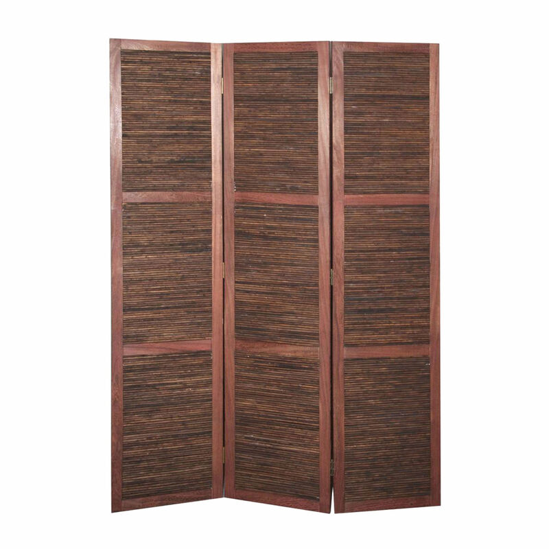 Durable Solid Wood Folding Three Panel Screen for Elegant Home and Office Décor
