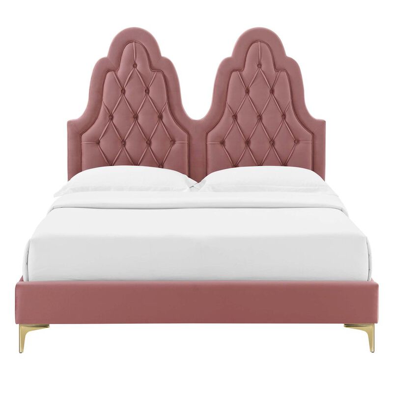 Modway Alexandria Tufted Performance Velvet Twin Platform Bed image number 2