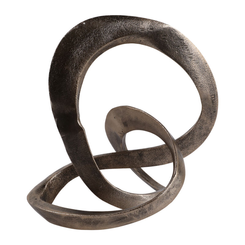 11x8" Twisted Knot Object, Antique Brass image number 3
