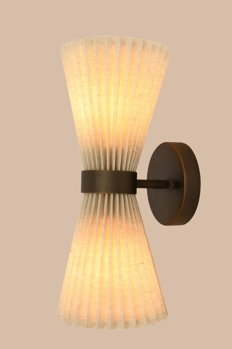 Beacon Lighting Amore 2-Light Wall Sconce with Linen Shades Modern Wall Lighting Fixture image number 6