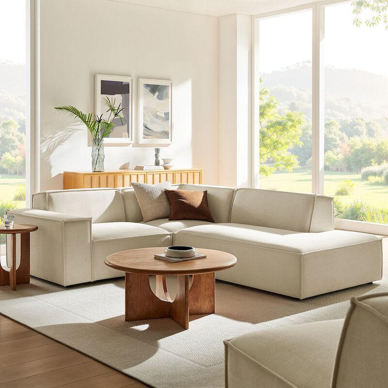 Restore 3-Piece Performance Fabric Upholstered Modular L-Shaped Sectional Sofa image number 8