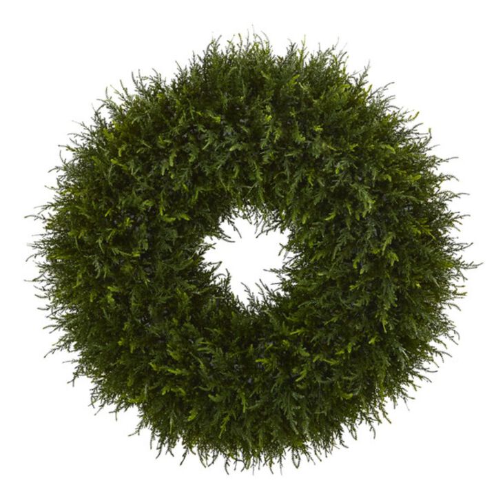 HomPlanti 32" Giant Cedar Artificial Wreath