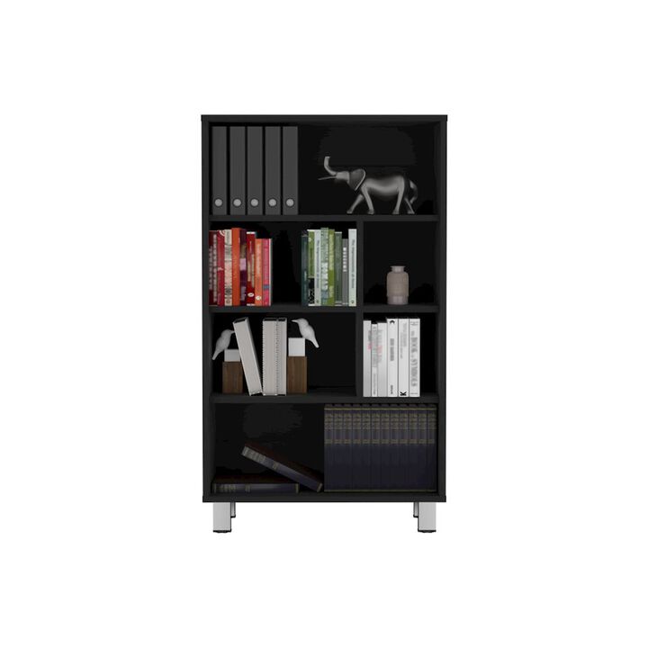 Akiak Bookcase, 6 shelves, 4 legs, Black