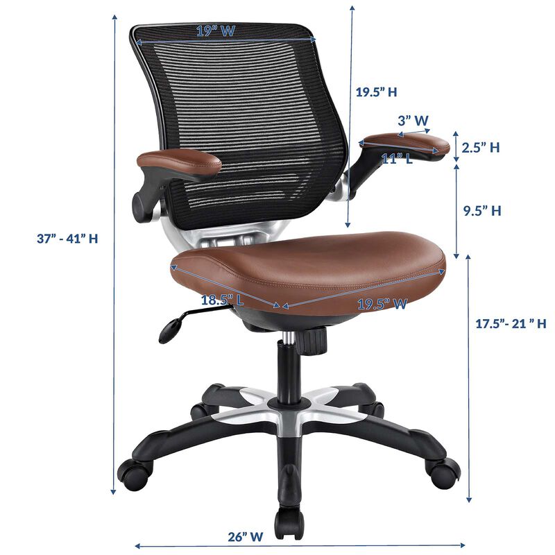 Modway Furniture - Edge Vinyl Office Chair image number 8