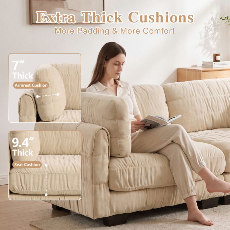 Fukwis Chenille Ruched Modular Sectional Sofa image number 4