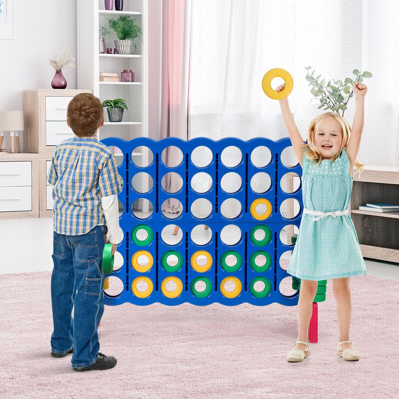 Family-Sized 4-to-Score Game with Jumbo Rings &ndash; Quick-Release Reset for Endless Play