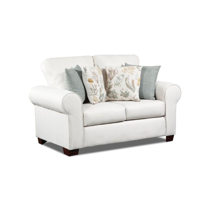 American Furniture Classics Living Room Beaujardin Loveseat with Four Throw Pillows