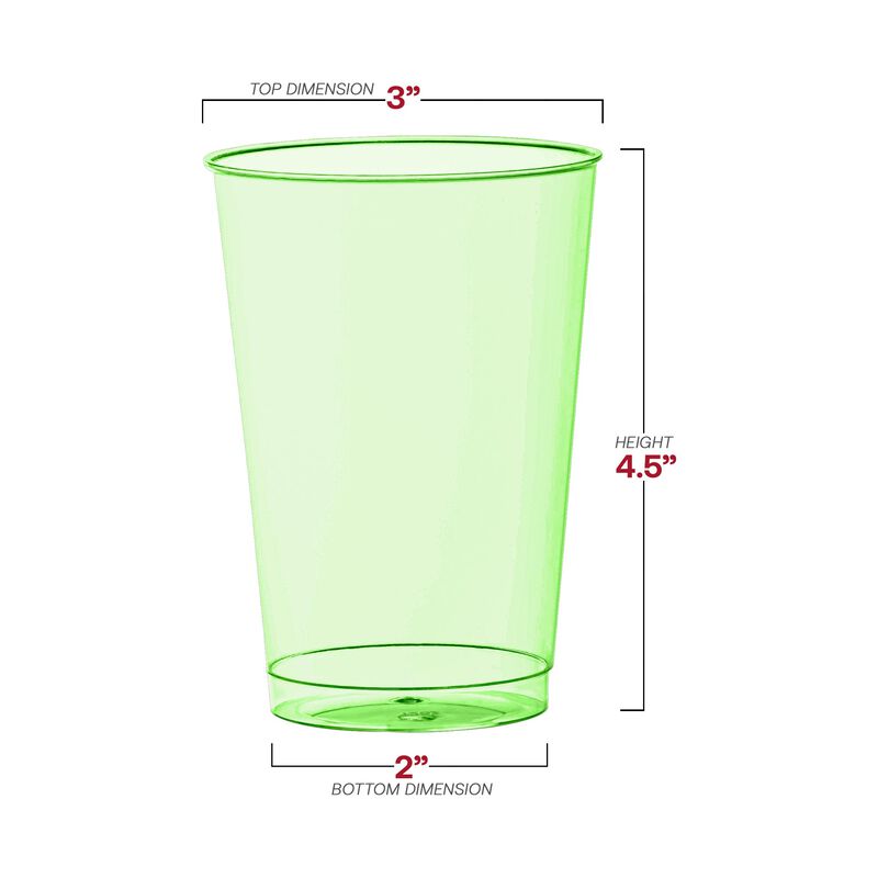 12 oz. Clear Green Plastic Party Cups (240 Cups) image number 3