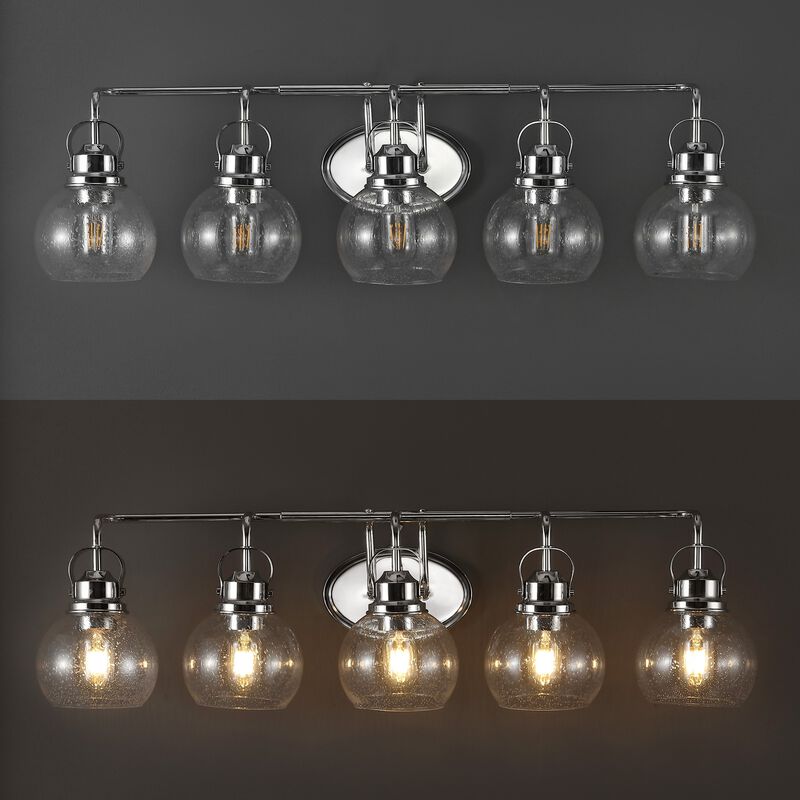 Shirley Metal/Seeded Glass Vanity Light