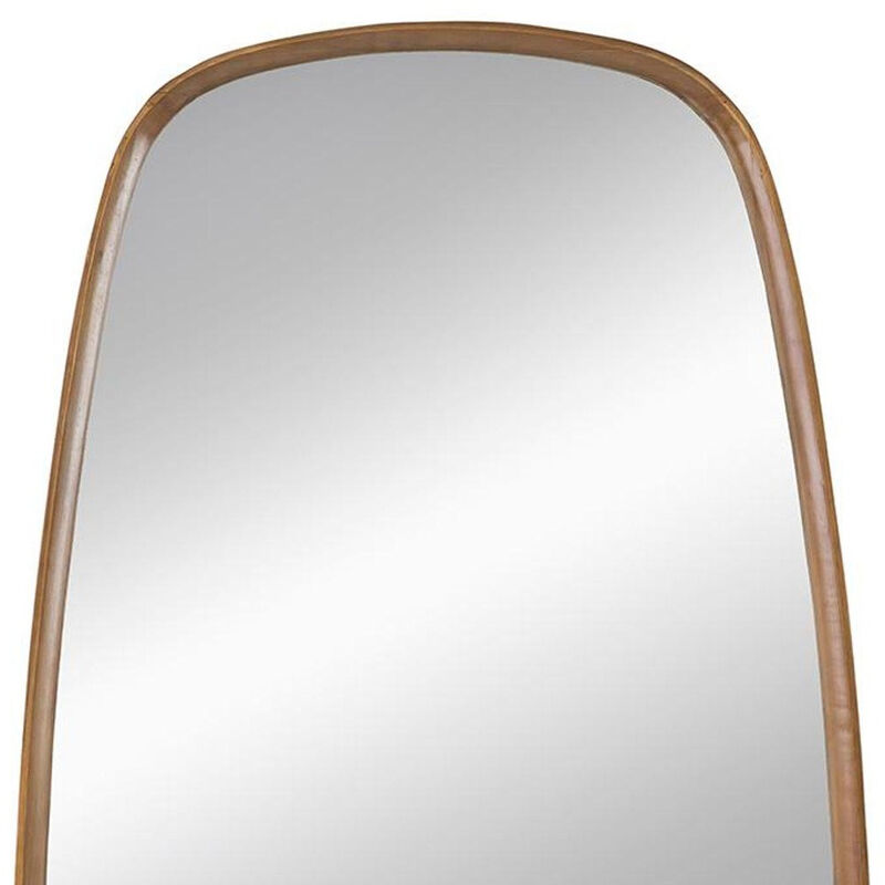 HomeRoots 37" Brown Solid Wood Novelty Framed Accent Mirror image number 3