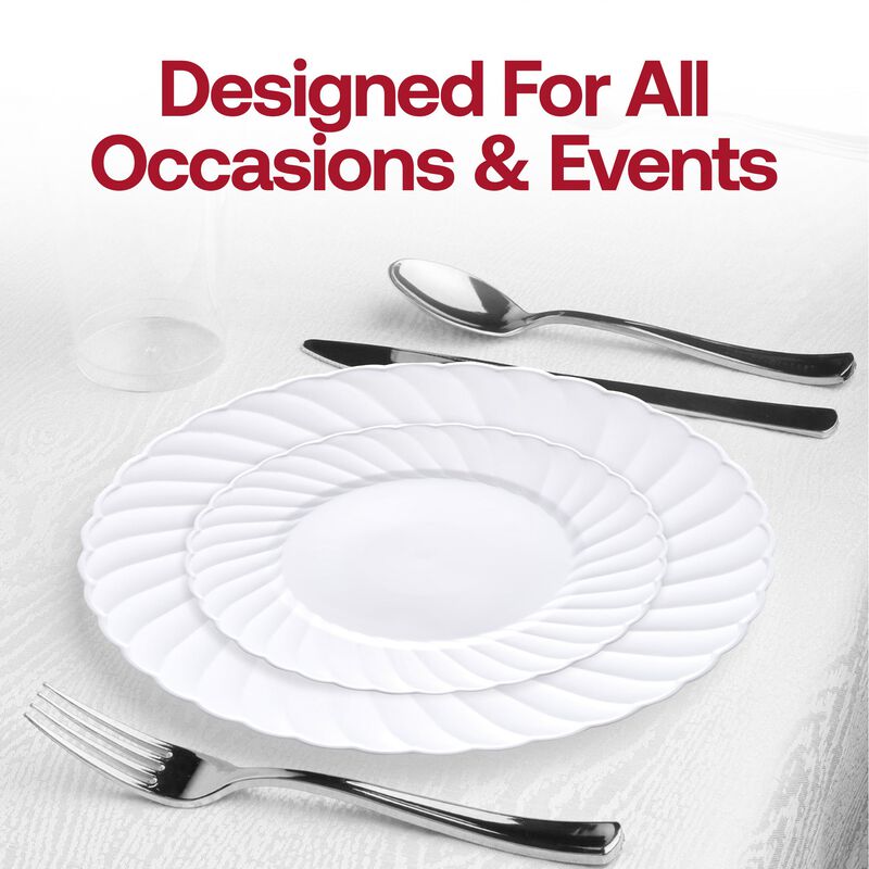 White Flair Plastic Dinnerware Value Set (72 Sets) image number 7