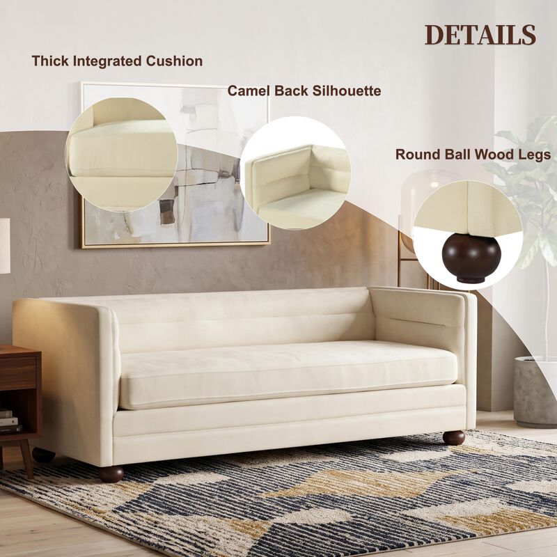 Gaxgox Modern Chenille 3 Seater Sofa image number 3