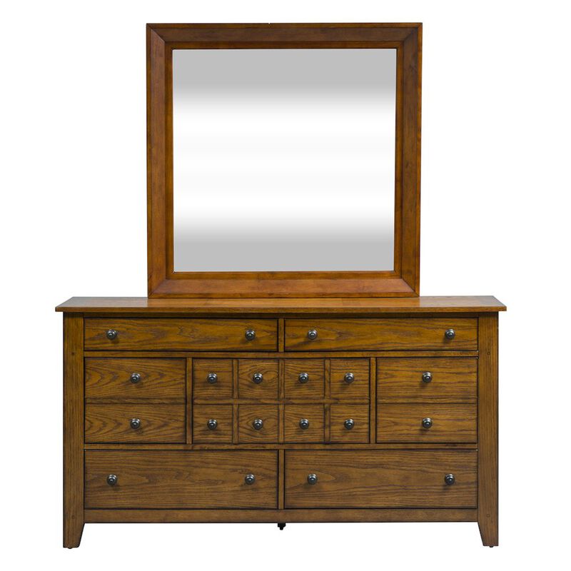 Liberty Furniture King Sleigh Bed, Dresser & Mirror, Chest in Rubberwood Solids & Oak Veneers image number 1