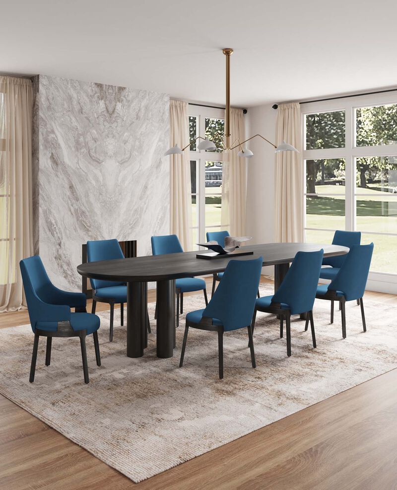 Kara Blue Dining Chairs (Set of 8)