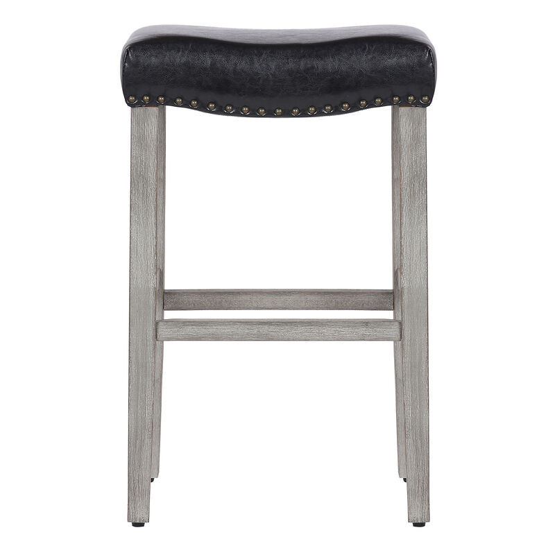 WestinTrends 29" Upholstered Saddle Seat Bar Stool (Set of 2)