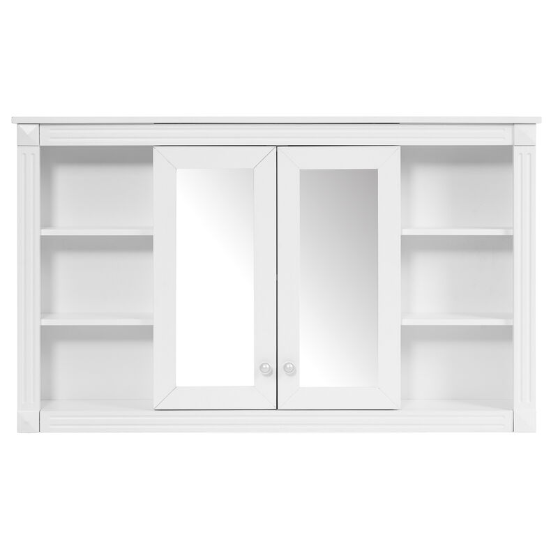 ELEMENT ACE 47 Inch Wall Mounted Mirror Cabinet with Adjustable Shelves and Open Storage image number 0