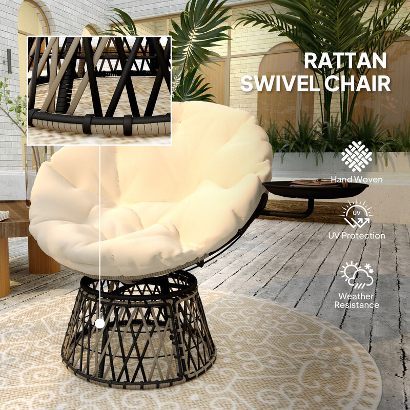 Hivvago 360 Degree Swivel Outdoor Papasan Chair image number 6