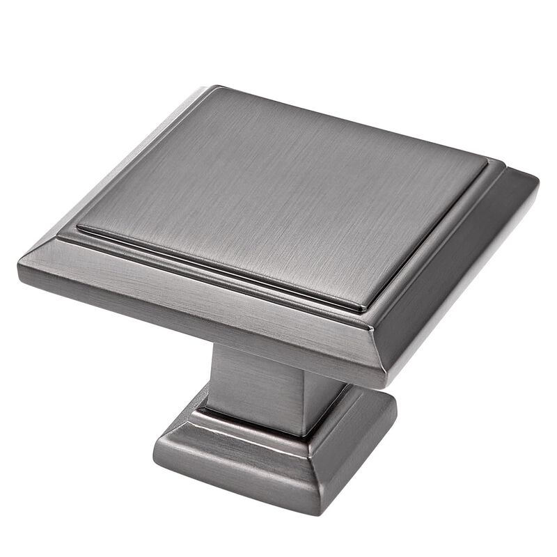 YCSJ Grey Square Knobs - 10 Pack / 1.3 Inch, Gunmetal Grey Cabinet Pulls Vintage for Kitchen Knobs Furniture Knobs, Farmhouse Kn