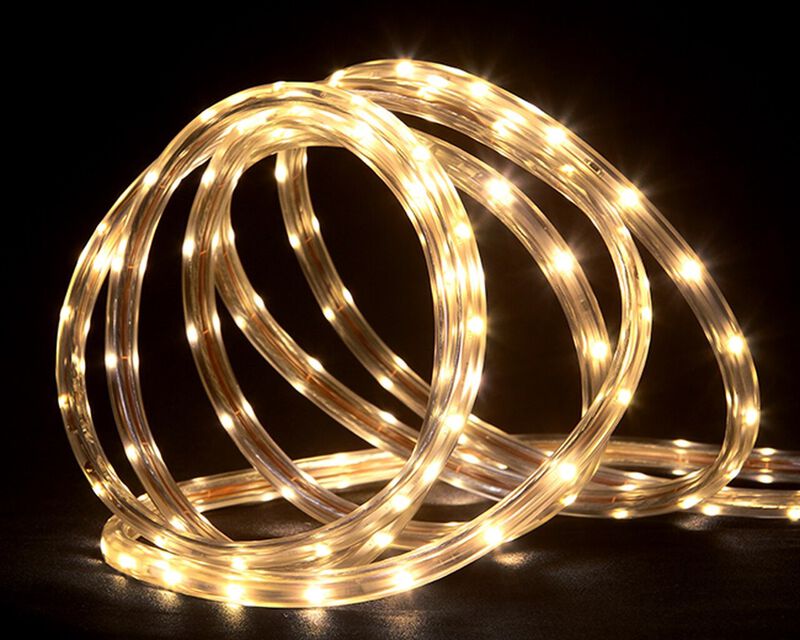 100' Warm White LED Christmas Rope Lights image number 1