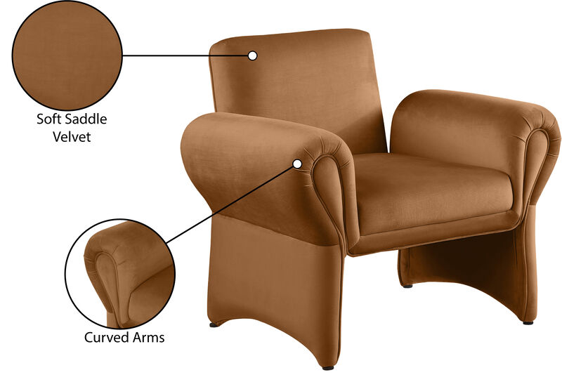 Meridian Furniture Fleurette Saddle Velvet Accent Chair image number 8