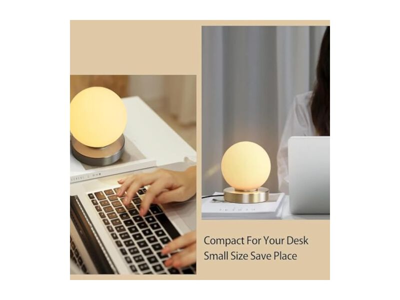 Dimmable Modern Glass Desk Lamp For Living Room Bedroom Nightstand Gold image number 3