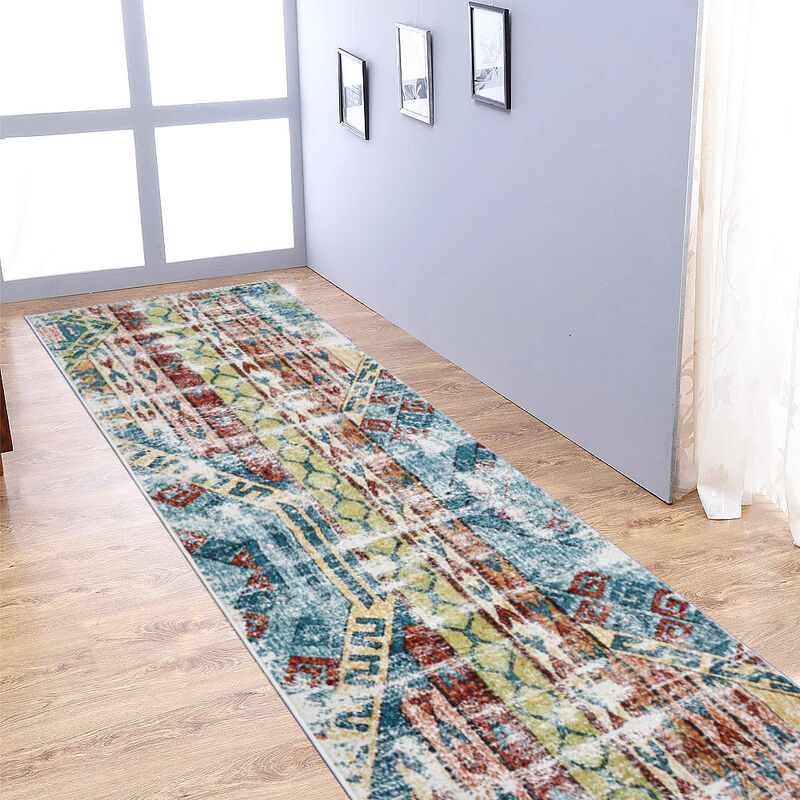 RUGSOTIC CARPETS MACHINE MADE HEATSET POLYPROPYLENE AREA RUGS  - Runner Shape, Contemporary Modern Design, Midium Pile Machine Made Area Rugs (M00057) image number 1