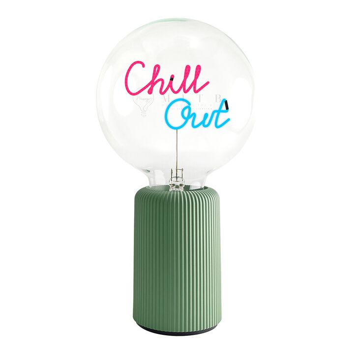 Bulb CHILL OUT Red/ Blue with Base Table Lamp PORTABLE Pop