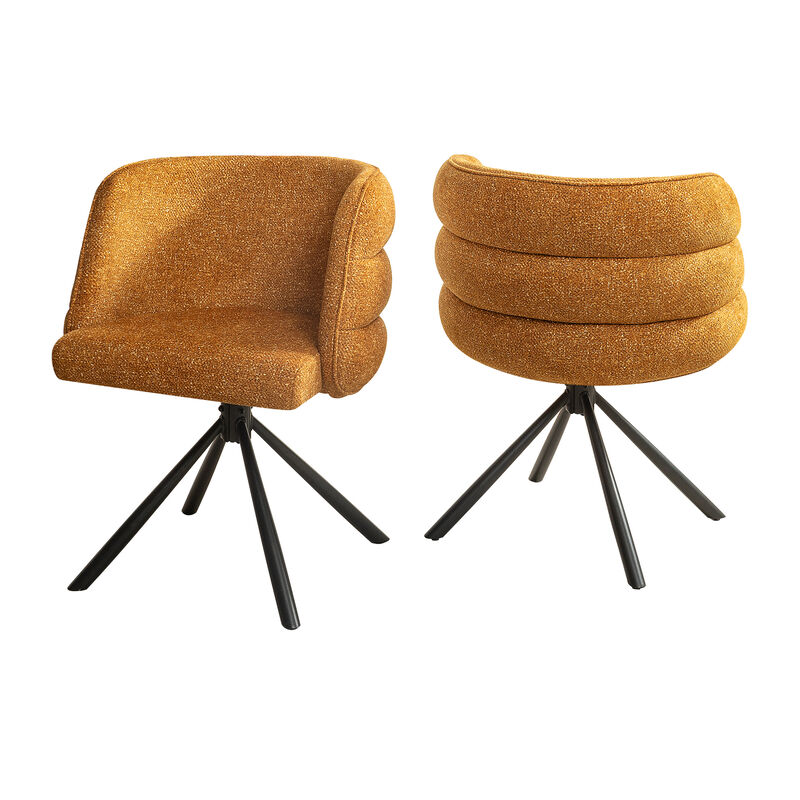 GOODSILO Modern Upholstered Swivel Chairs Set of Two with Thickened Cushions for Versatile Home Seating image number 6