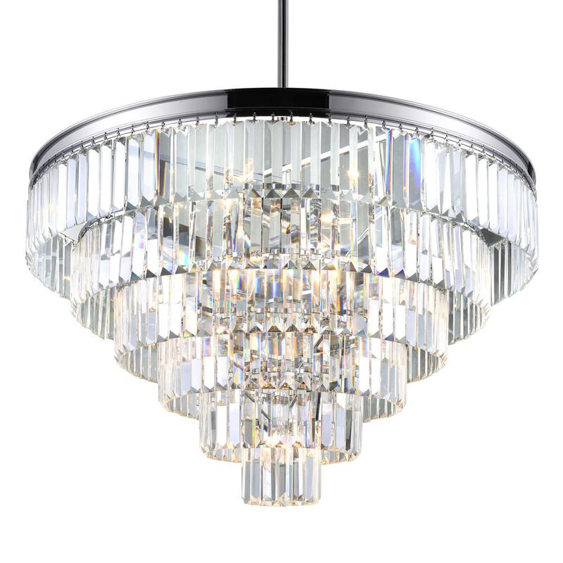 CWI Lighting Weiss 15 Light Down Chandelier With Chrome Finish